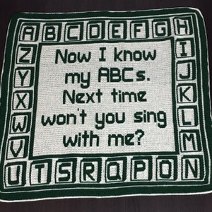 ABC Song, Mosaic crochet baby blanket pattern, Mosaic overlay crochet, baby gift, alphabet song crochet pattern, Level 2