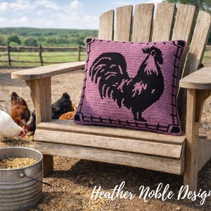 Rooster Pillow - Mosaic Crochet Pattern (PDF Pattern) image 1