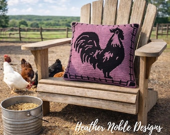 Rooster Pillow - Mosaic Crochet Pattern (PDF Pattern)