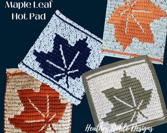 Maple Leaf Hot Pad - Mosaic Crochet Pattern (PDF Pattern)