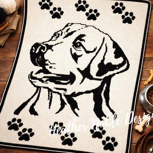 Labrador retriever - gehaakt dekenpatroon mozaïek (pdf-patroon)
