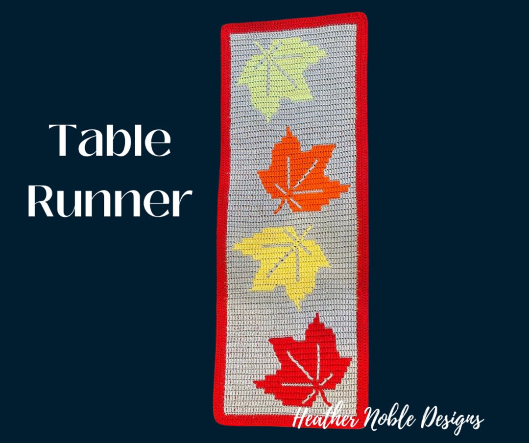 Maple Leaves Table Runner Mosaic Crochet Pattern Mosaic Etsy