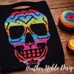 Day of the Dead - Mosaic Crochet Bag Pattern, Sugar Skull (PDF Pattern)