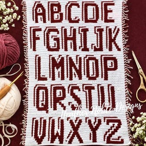 3D Block Letters – Mosaic Crochet Alphabet Pattern  (PDF Pattern)