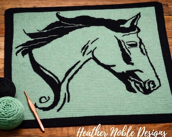 Horse - Mosaic Crochet Baby Blanket Pattern (PDF Pattern)