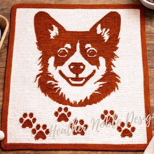 Corgi - Patroon gehaakte mozaïekdeken (pdf-patroon)