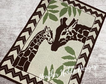 Giraffe Blanket 3, mosaic crochet blanket pattern, mosaic crochet animal pattern, mosaic overlay crochet, mosaic crochet pattern, Giraffes