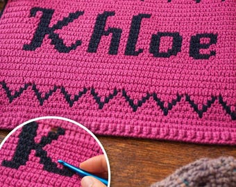 D’Nealian Font Letters – Mosaic Crochet Alphabet Pattern (PDF Pattern)