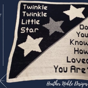 Twinkle Little Star, Mosaic crochet baby blanket pattern, Mosaic overlay crochet, Baby gift, Level 2