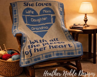 Pieces of Her Heart - patroon gehaakte deken met mozaïekpatroon (pdf-patroon)