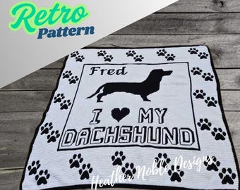 Dachshund - Mosaic Crochet Blanket Pattern (PDF charts only)