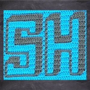 Alfabeto de crochet mosaico -Fuente de sombra, Patrón de crochet de superposición de mosaico, Patrón de crochet del alfabeto, Nivel 2