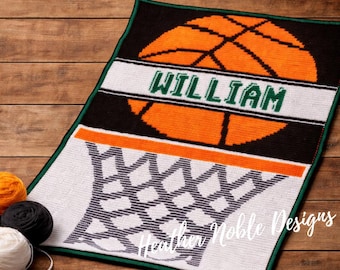 Basketball Blanket - Mosaic Crochet Pattern (PDF Pattern)