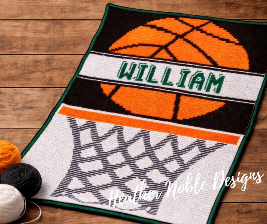 30 Basketball Crochet Patterns for Fans, Gifts, and Game-Day Decor 22 Basketball Mosaic Crochet Blanket Pattern