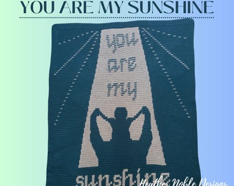 You Are My Sunshine, mosaic crochet blanket pattern, mosaic overlay crochet, Level 1