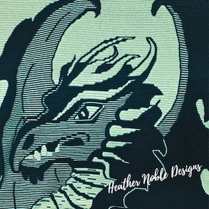 Dragon, mosaic crochet blanket pattern, mosaic overlay crochet, dragon crochet pattern, dragon gift, crochet dragon blanket pattern