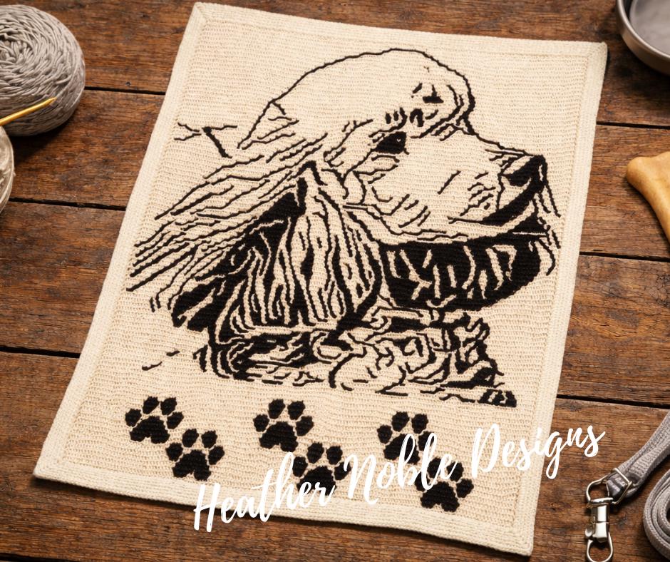 36 Poodle Crochet Patterns to Stitch Adorable Dogs, Toys, and Textured Amigurumi 28 Poodle Mosaic Crochet Blanket