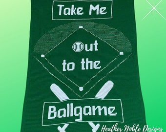 Take Me Out to the Ball Game, mosaic crochet blanket pattern, mosaic overlay crochet, baseball crochet pattern, Level 2