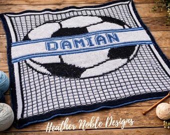 Soccer - Mosaic Crochet Blanket Pattern (PDF Pattern)
