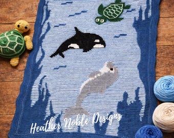 Deep Sea Babies- Mosaic & Tapestry Crochet Blanket Pattern (PDF Pattern)