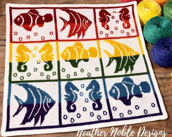 Under the Sea - Mosaic Crochet Blanket Pattern (PDF Pattern)