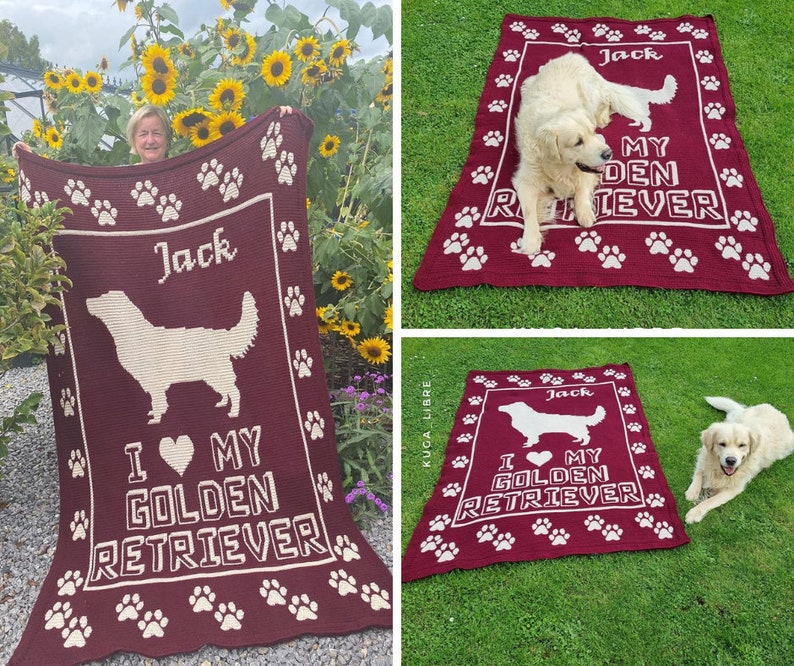 Golden Retriever Blanket Etsy