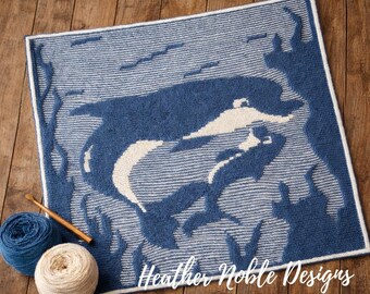 Dolphins - Mosaic Crochet Blanket Pattern (PDF Pattern)