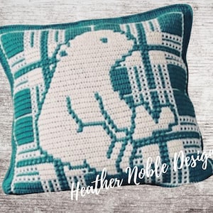 Almohada de oso polar, patrón de almohada de crochet con mosaico, patrón de animal de crochet con mosaico, superposición de crochet con mosaico, patrón de crochet con mosaico, oso polar