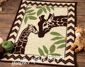 Giraffes - Mosaic & Tapestry Crochet Blanket Pattern (PDF Pattern)