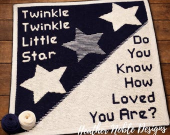Twinkle Little Star - Mosaic Crochet Blanket Pattern (PDF Pattern)