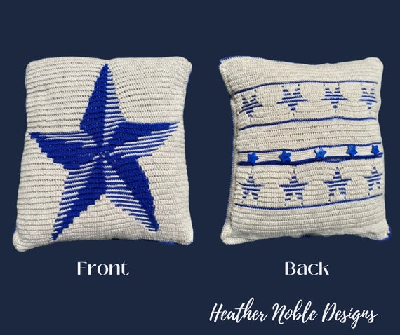 Almohada de estrella, patrón de almohada de crochet con mosaico