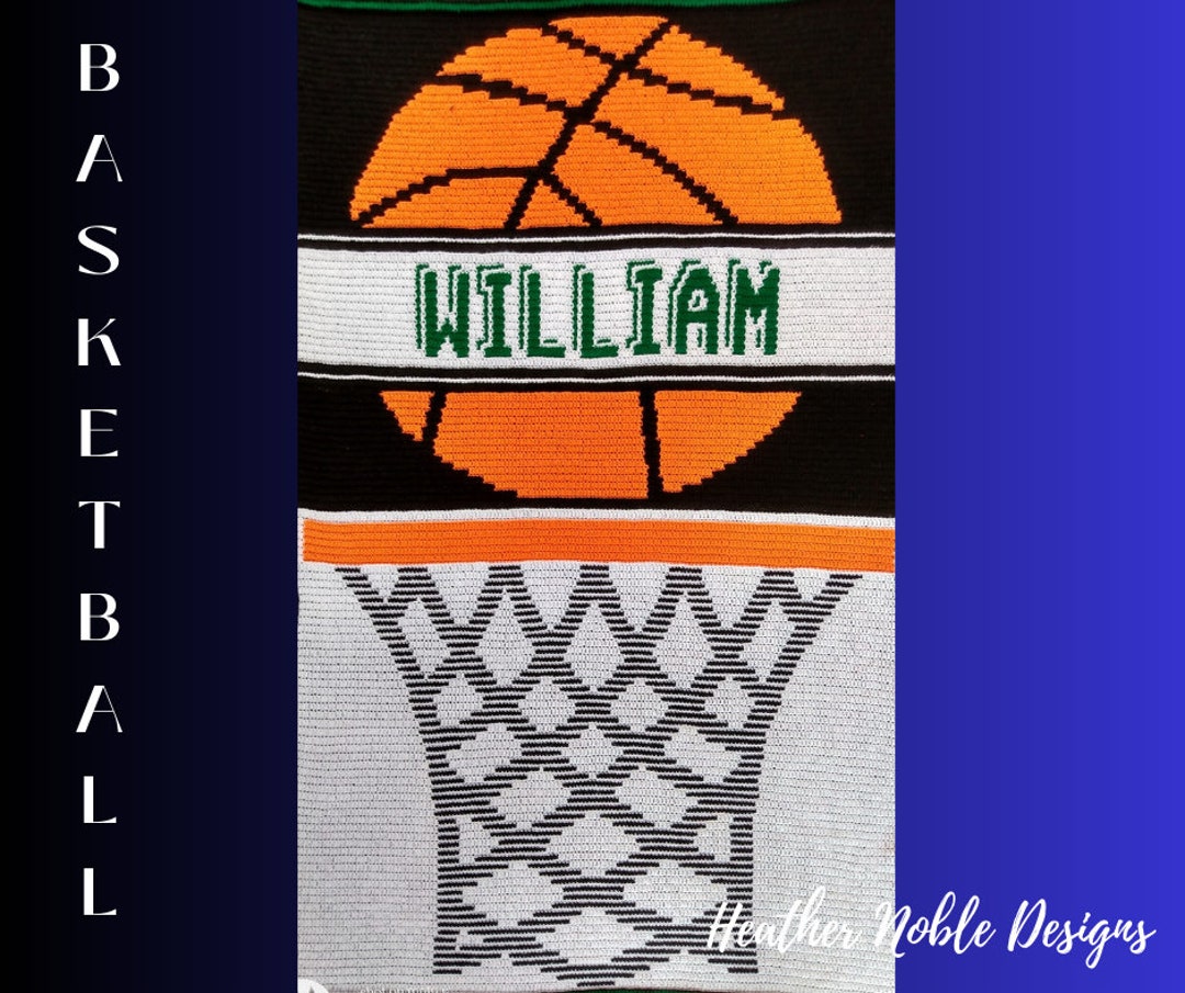 Basketball Blanket Crochet Pattern, Mosaic Crochet Blanket Pattern