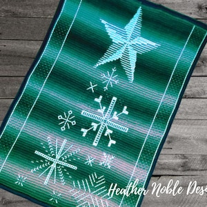 Snowflake Tree Blanket, mosaic crochet blanket pattern, mosaic overlay crochet, crochet pattern, mosaic crochet Christmas pattern