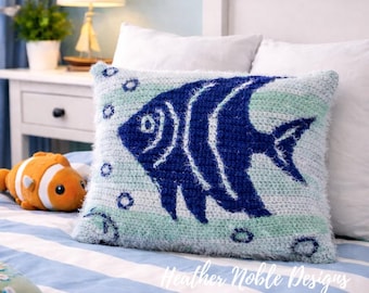 Angelfish Pillow - Mosaic Crochet Pattern (PDF Pattern)