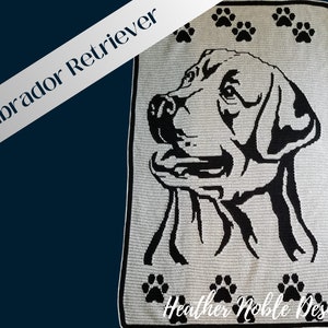 Labrador Retriever, Mosaic crochet blanket pattern, Mosaic overlay crochet, dog lover gift, Labrador Retriever crochet pattern, Level 2