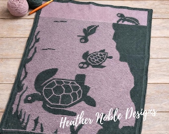 Sea Turtle - Mosaic Crochet Blanket Pattern (PDF Pattern)