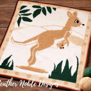 Patrón de manta de crochet de canguro - Mosaico y tapiz (Patrón PDF)