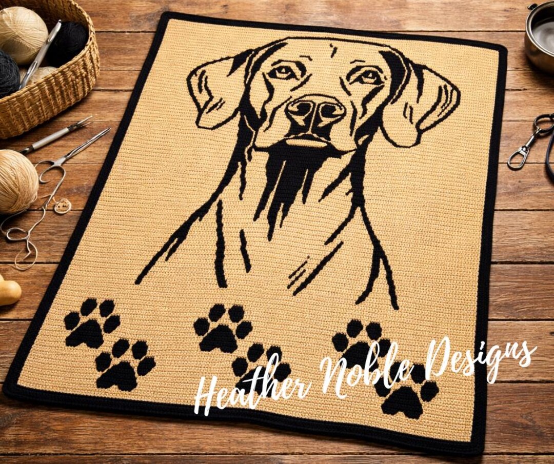 Rhodesian Ridgeback Back Pattern Rhodesian Ridgeback - Mosaic Crochet Blanket Pattern (PDF Pattern) - Etsy