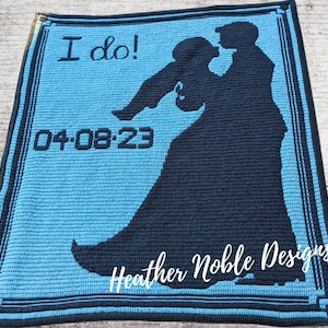 I Do! mosaic crochet blanket pattern,  mosaic crochet wedding pattern, mosaic overlay crochet, mosaic crochet pattern, wedding gift
