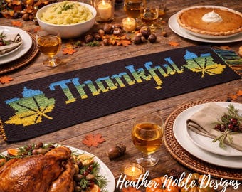 Thankful Table Runner - Mosaic Crochet Pattern (PDF Pattern)