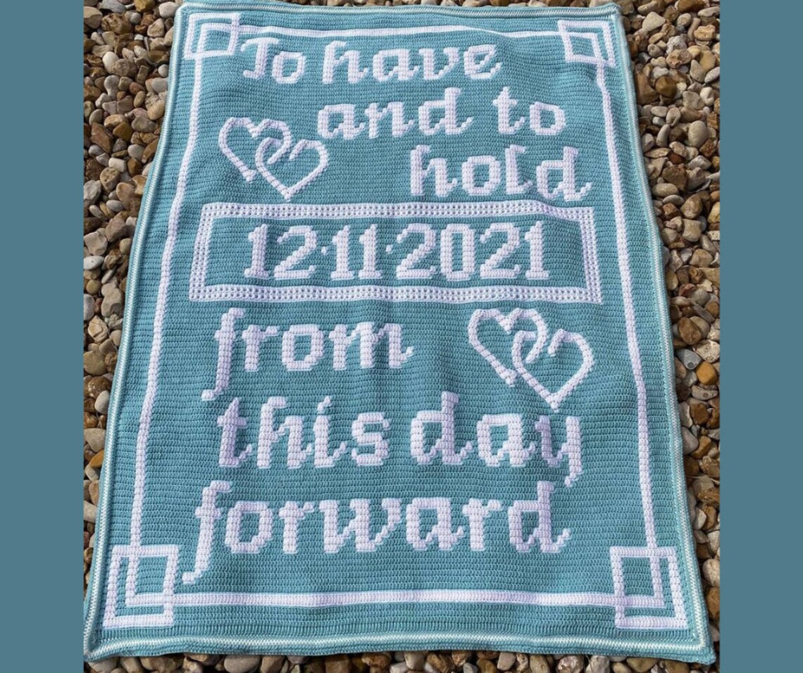 Wedding Vow Blanket Pattern Mosaic Crochet Blanket Pattern Etsy