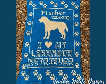 Labrador Retriever, Mosaic crochet blanket pattern, Mosaic overlay crochet, dog lover gift, Labrador crochet pattern, Level 2