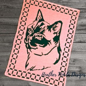 Fierce Feline, mosaic crochet blanket pattern, mosaic overlay crochet, cat crochet pattern, mosaic crochet cat blanket pattern