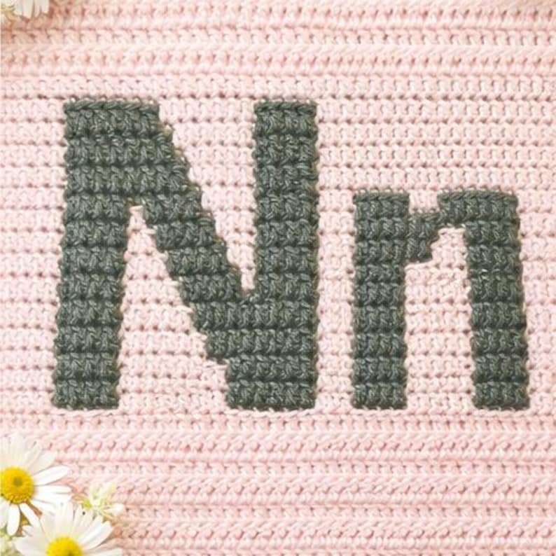 Large Block Font – Mosaic Crochet Alphabet Pattern (PDF Pattern) image 3