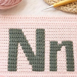 Groot bloklettertype – mozaïek gehaakt alfabetpatroon (pdf-patroon)