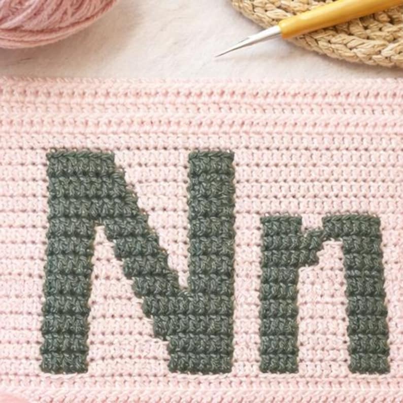 Large Block Font – Mosaic Crochet Alphabet Pattern (PDF Pattern) image 1