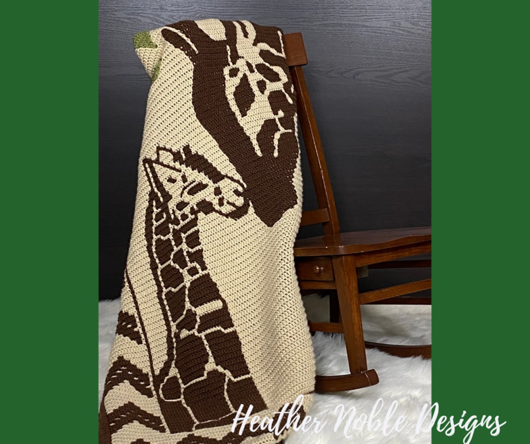 Giraffes 2 Mosaic Crochet Blanket Pattern Animal Blanket Crochet Pattern Mosaic Overlay Crochet Giraffe Crochet Pattern Level 2 Etsy