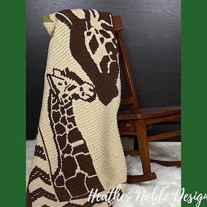 Giraffes Blanket 2, mosaic crochet blanket pattern, mosaic crochet animal pattern, mosaic overlay crochet, mosaic crochet pattern, Giraffes