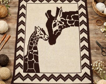 Giraffen - Mosaik Häkeldecke Muster (PDF Muster)