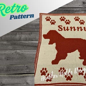 Cockapoo, mosaic crochet blanket pattern, mosaic overlay crochet, crochet blanket pattern, crochet dog pattern, crochet Cockapoo blanket